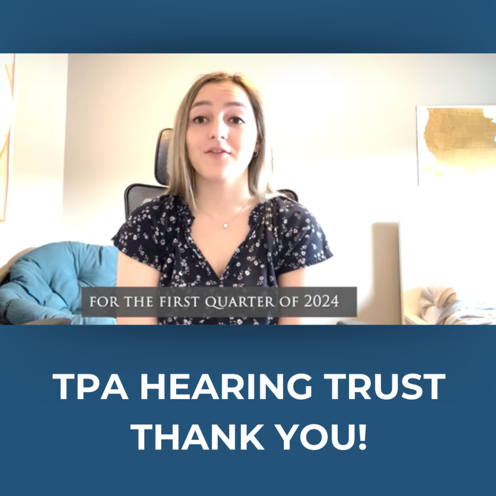 TPA Hearing Trust - Thank You!